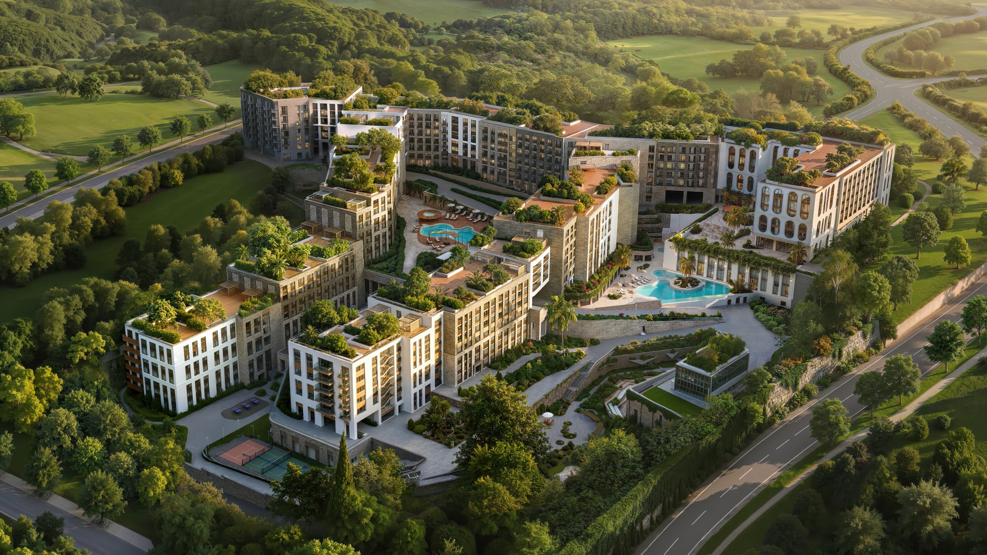 Вид на курортный комплекс СИАЛИЯ Cosmos Selection 5 в Сочи